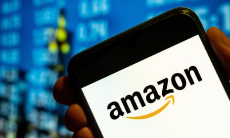 Amazon logo on a screen