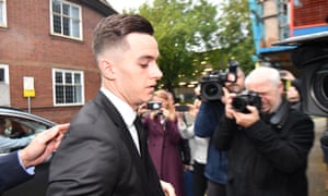 Tom Lawrence arrives at Derby magistrates court on Tuesday.