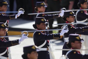 Members of the Venezuelan army march during the military parade