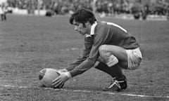 Barry John lines up a kick for Wales.