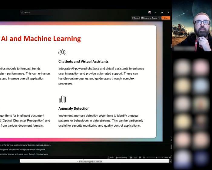 Staffordshire student confronts lecturer for using AI-generated slides – video