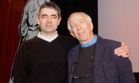 Roger Graef, right, with Rowan Atkinson during a screening of new BBC film to mark the 25th anniversary of Amnesty International’s The Secret Policeman’s Ball.