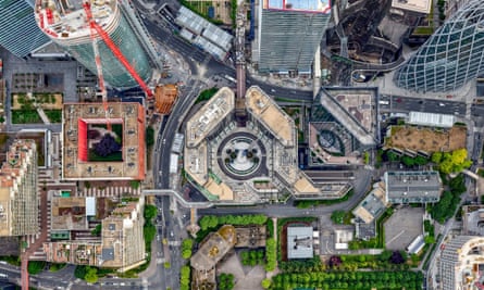 Aerial view of La Defense, Paris.