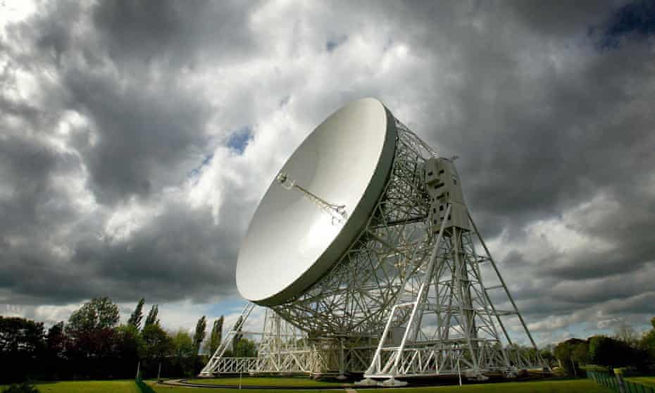 The Lovell Telescope, which has had Grade I listing since 1988. The Mark II telescope now joins it as a Grade I listed structure.