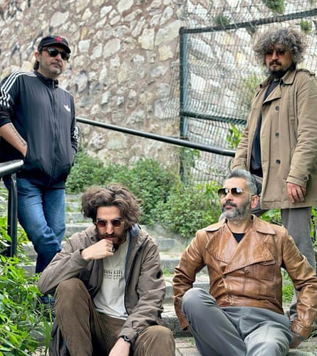Mahdi Alkilani (second from left) with Debdebe's band.