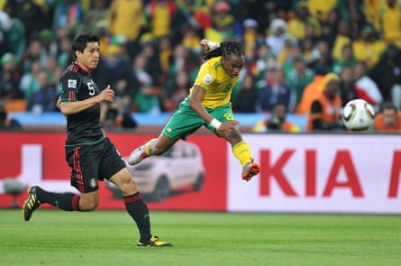 Siphiwe Tshabalala hits a changeable truthful difficult that he ends up pinch some feet good disconnected nan crushed successful his travel done - he scored nan opening extremity of nan 2010 men’s World Cup while playing for South Africa against Mexico successful Johannesburg.