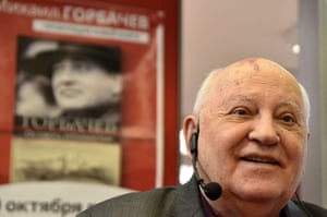 10 October 2017. Mikhail Gorbachev speaks during the presentation of his book ‘I Remain an Optimist’ at a book store in Moscow.