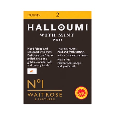 A block, or packet, of Waitrose No 1 halloumi Cheese with Mint 2250g