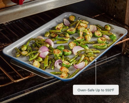 A photo of Caraway Baking & Cooling Duo