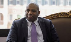 David Lammy is pictured at a meeting in Beirut, Lebanon, in January 2024
