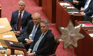 Michael McCormack, Scott Morrison and Mathias Cormann