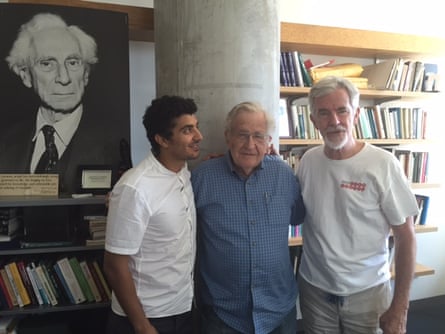 ‘The human voice is loaded with signals we can’t even begin to map’ … from left, the Egyptian artist Ganzeer with Chomsky and Lydon.
