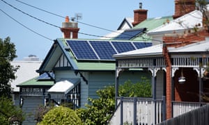 Solar panels on houses in Melbourne,