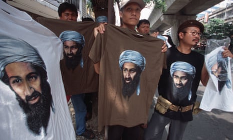 Osama bin Laden T-shirts on sale in Bangkok, Thailand, reinforce his image as the Muslim Che Guevara.