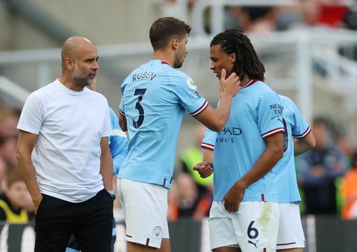 Dias comes on as a substitute to replace Nathan Ake.