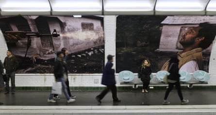A view of an awareness campaign by international relief organisation Action Against Hunger in the Paris subway, on 3 December 2013.