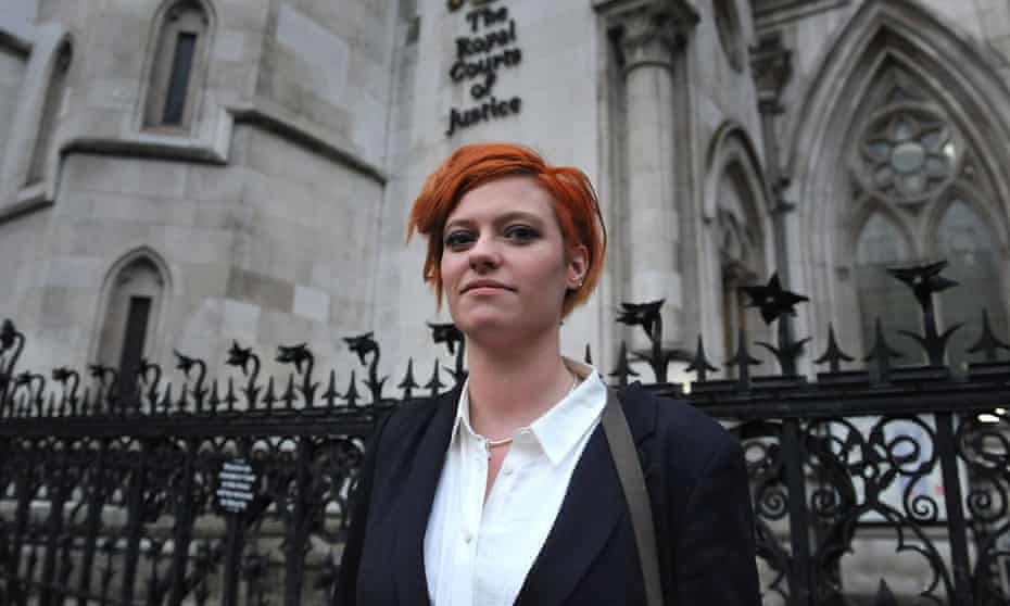 Jack Monroe outside the high court in central London