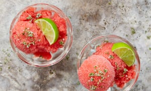 Yotam Ottolenghi’s watermelon and strawberry granita.