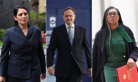 From left to right: Priti Patel, Tom Tugendhat and Kemi Badenoch