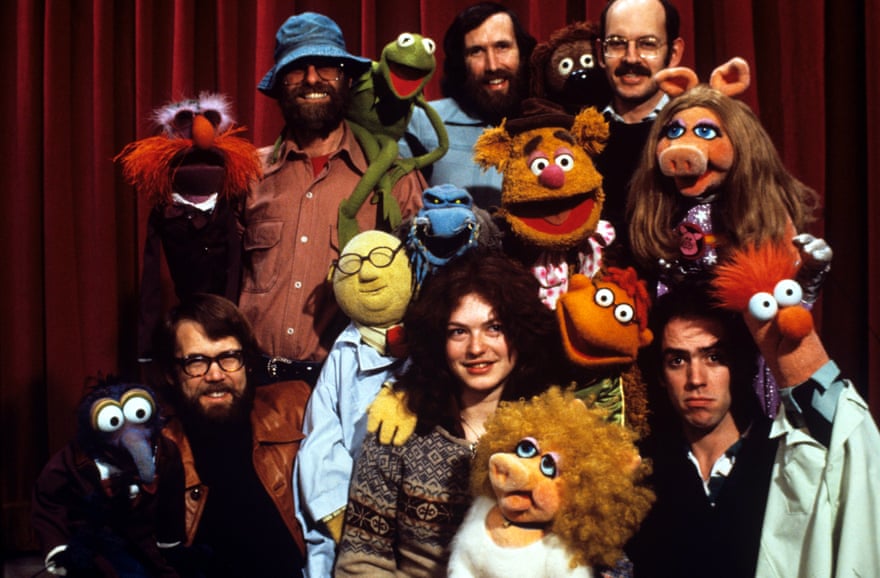 Jim Henson (back centre) and Frank Oz (back right) with the Muppets and other performers in 1978.