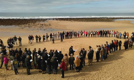 A memorial event for Samuel on the beach where his body was found four days earlier.