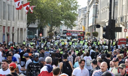 Demonstrators gather at Trafalgar Square, central London