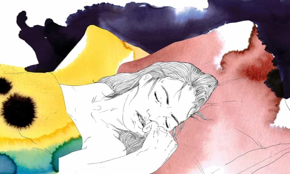 Illustration of woman sleeping in bed