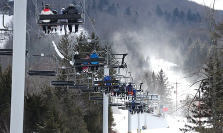 Skiers flock to Hunter Mountain Ski Resort, New York, this month but elsewhere snow for winter sports enthusiasts is getting scarcer.