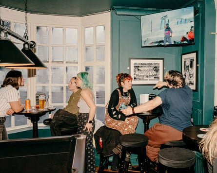 Customers at Crossbar, the UK’s first dedicated women’s sports bar,