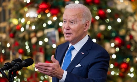 Joe Biden speaks about the Covid pandemic from the White House on 21 December. 