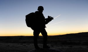 British soldier training in Wales
