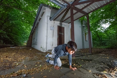Stanko, from Serbia, plays curious fox sniffing around an abandoned chapel in Spandau.