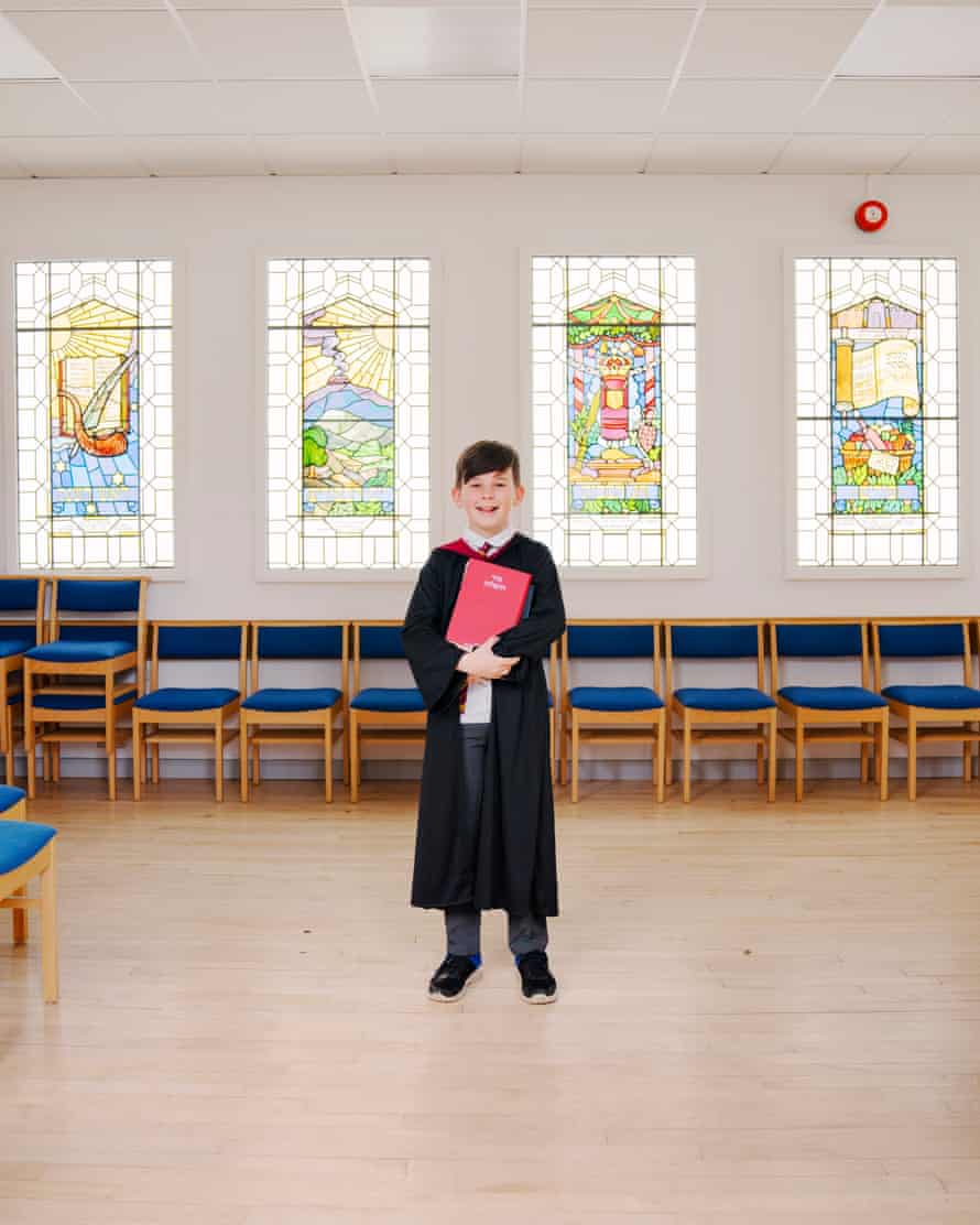 Sammy, nine, a student at Orot supplementary School at Edgware & Hendon Reform Synagogue, London, dressed as Harry Potter.