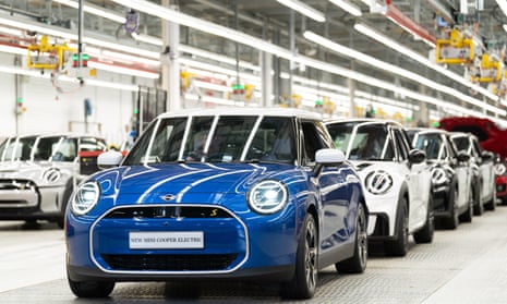 The Mini Cooper Electric on the production line at the BMW Mini plant in Oxford.