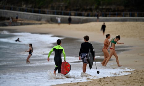 people at Coogee Beach in Sydney on April 20,