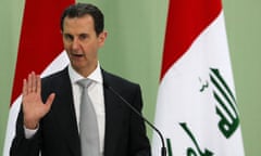 Syria's president, Bashar al-Assad, speaks at a press conference