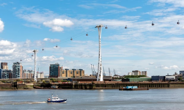 The Emirates Air Line links Greenwich Peninsula to the Royal Victoria Dock