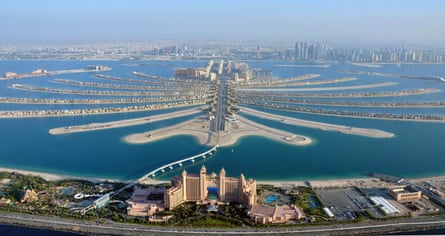 The Palm Jumeirah island in Dubai.