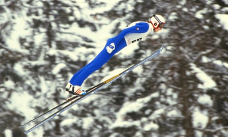 Matti Nykänen on his way to gold at the Sarajevo Winter Olympics in 1984