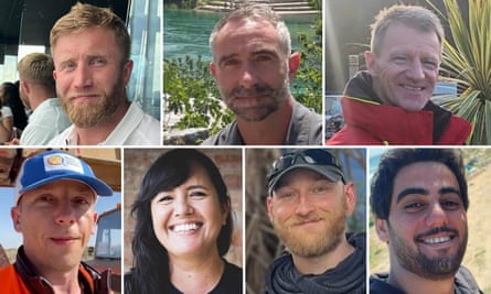 The killed aid workers (top row left to right:) James Henderson, James Kirby and John Chapman; (bottom row left to right): Damian Sobol, Lalzawmi Zomi Frankcom, Jacob Flickinger and Saif Issam Abu Taha