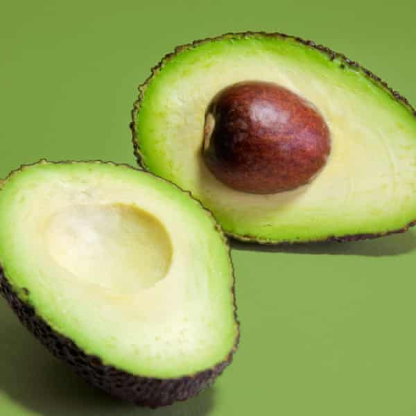 Avocado cut in half