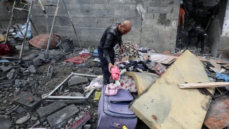 Gaza refugee camp reduced to rubble after one of deadliest nights of Israel-Gaza war – video
