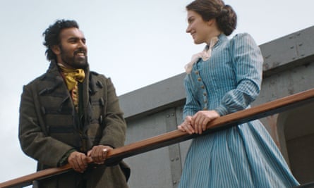 Himesh Patel with Eve Hewson in The Luminaries.