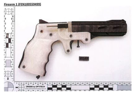 A 3D-printed pistol