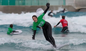 Beginner surfers at The Wave