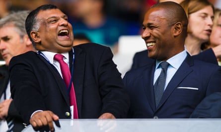 QPR’s co-owner Tony Fernandes and director of football, Les Ferdinand, in 2014