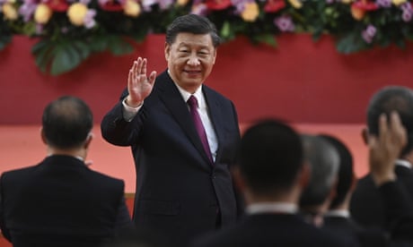 Xi Jinping in Hong Kong on Friday on the 25th anniversary of the city’s handover from Britai