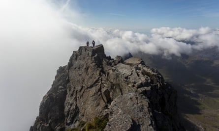 Climbers in the Cuillin peaks.