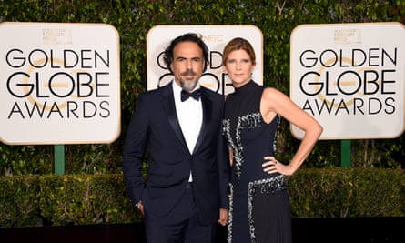 Alejandro González Iñárritu and Maria Eladia at the Golden Globes.