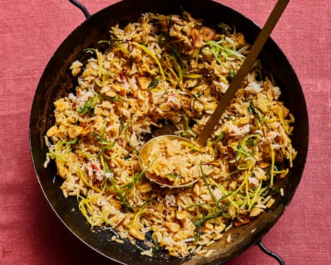 Georgina Hayden's crab and spring onion fried rice.